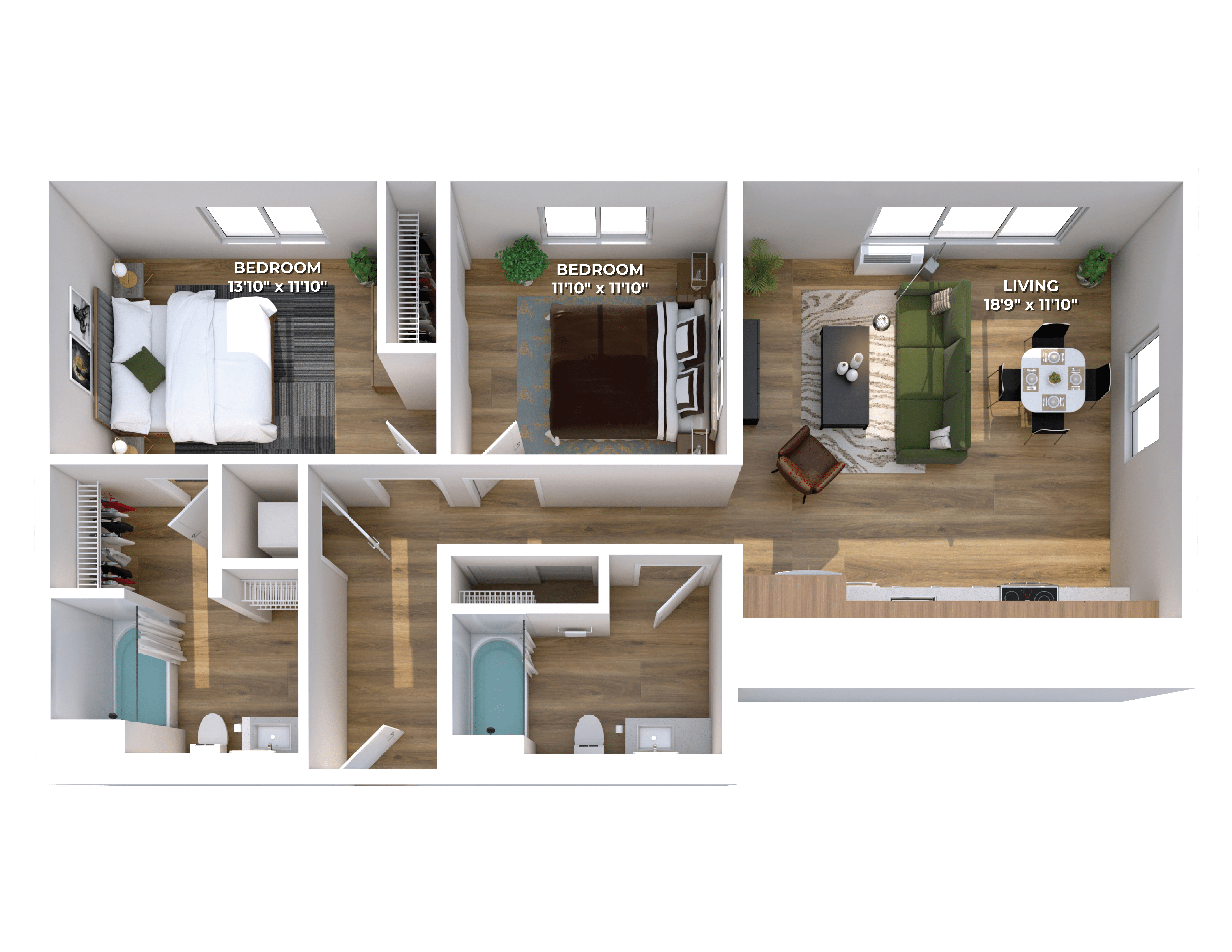 Floor plan layout diagram for Two Bedroom C6